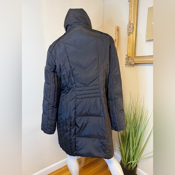 Anne Klein Black Down Filled Long Puffer Coat XL - Picture 6 of 7